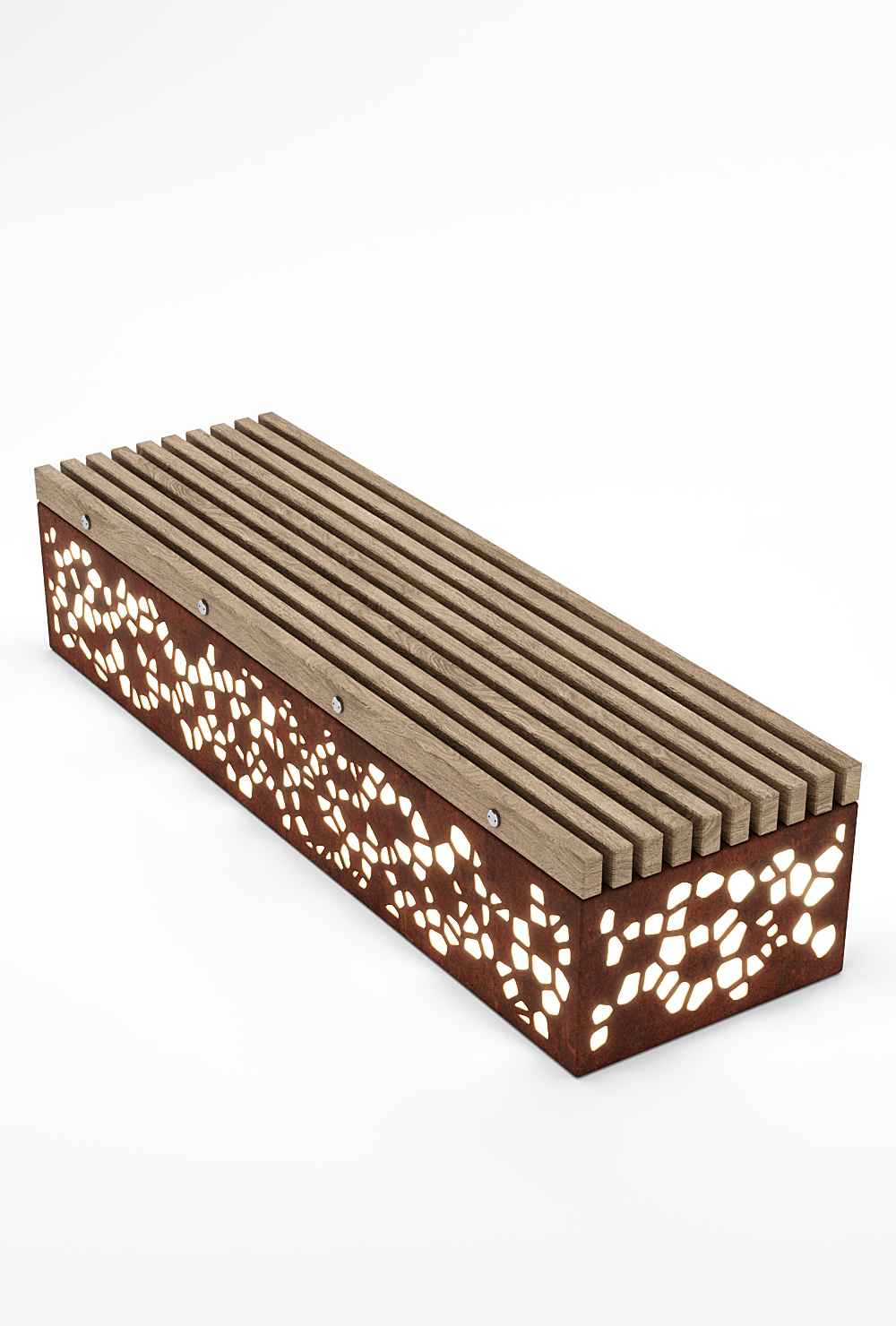 Soca Illuminated bench in hardwood Factory Furniture