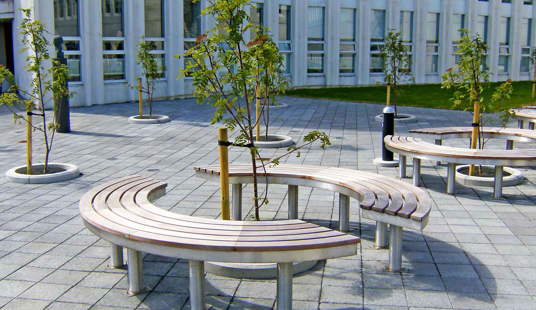 Tree Access bench in hardwood Factory Furniture