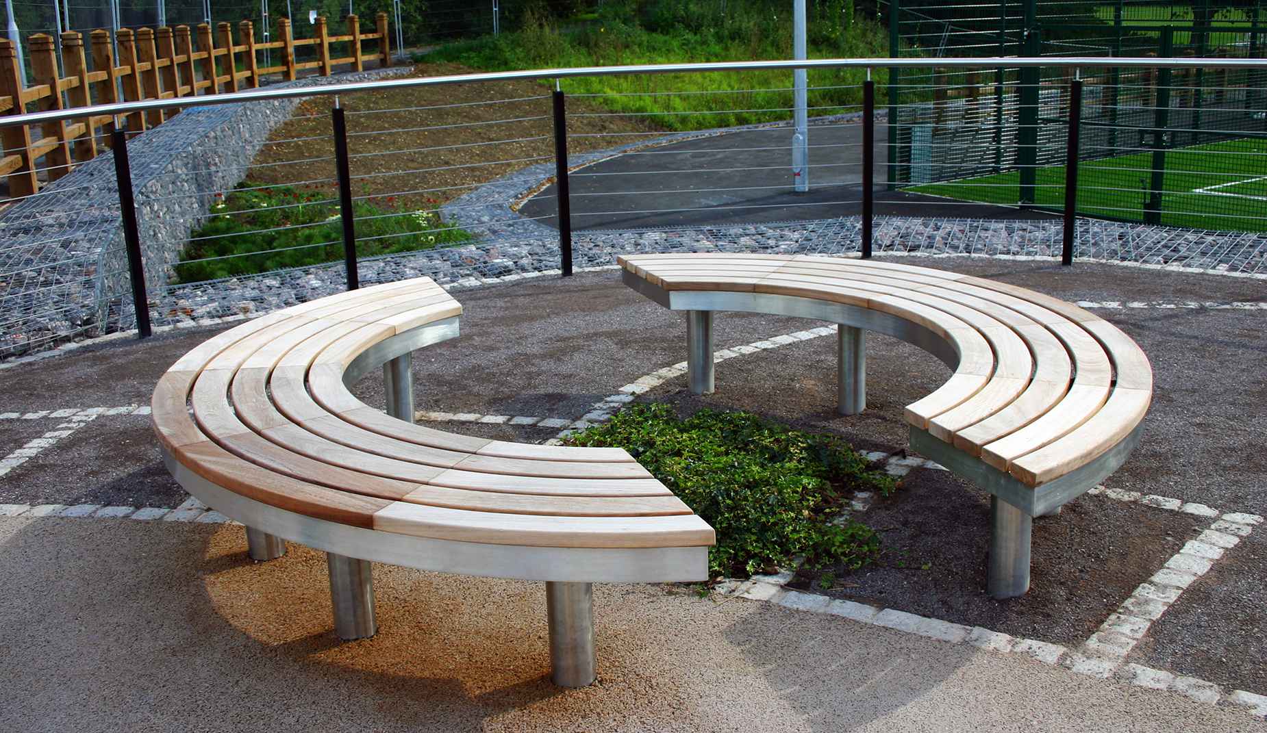Tree Access bench in hardwood Factory Furniture