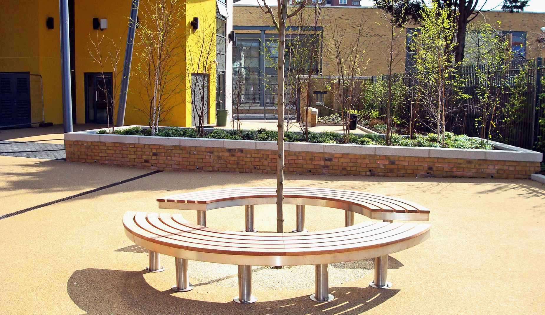 Tree Access bench in hardwood Factory Furniture