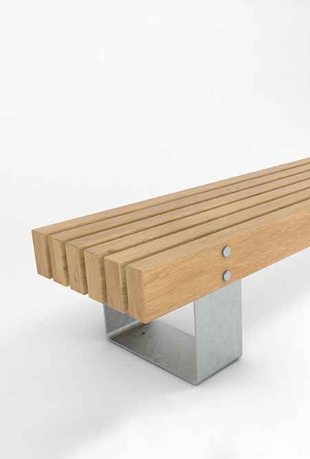 Quay bench in hardwood Factory Furniture