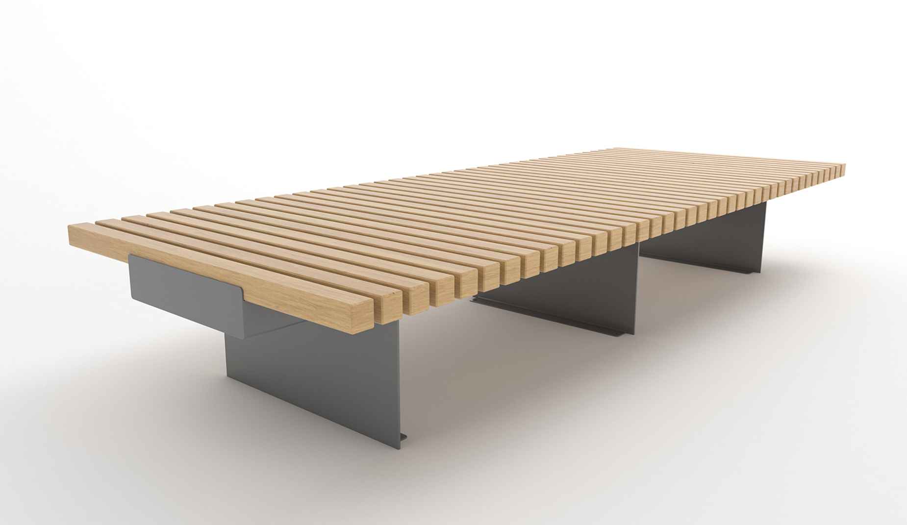 Ribbon Flat bench in hardwood Factory Furniture