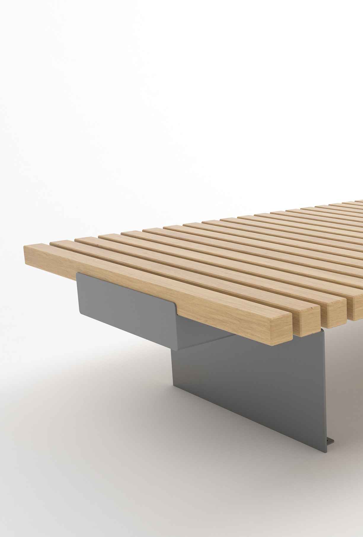 Ribbon Flat bench in hardwood Factory Furniture