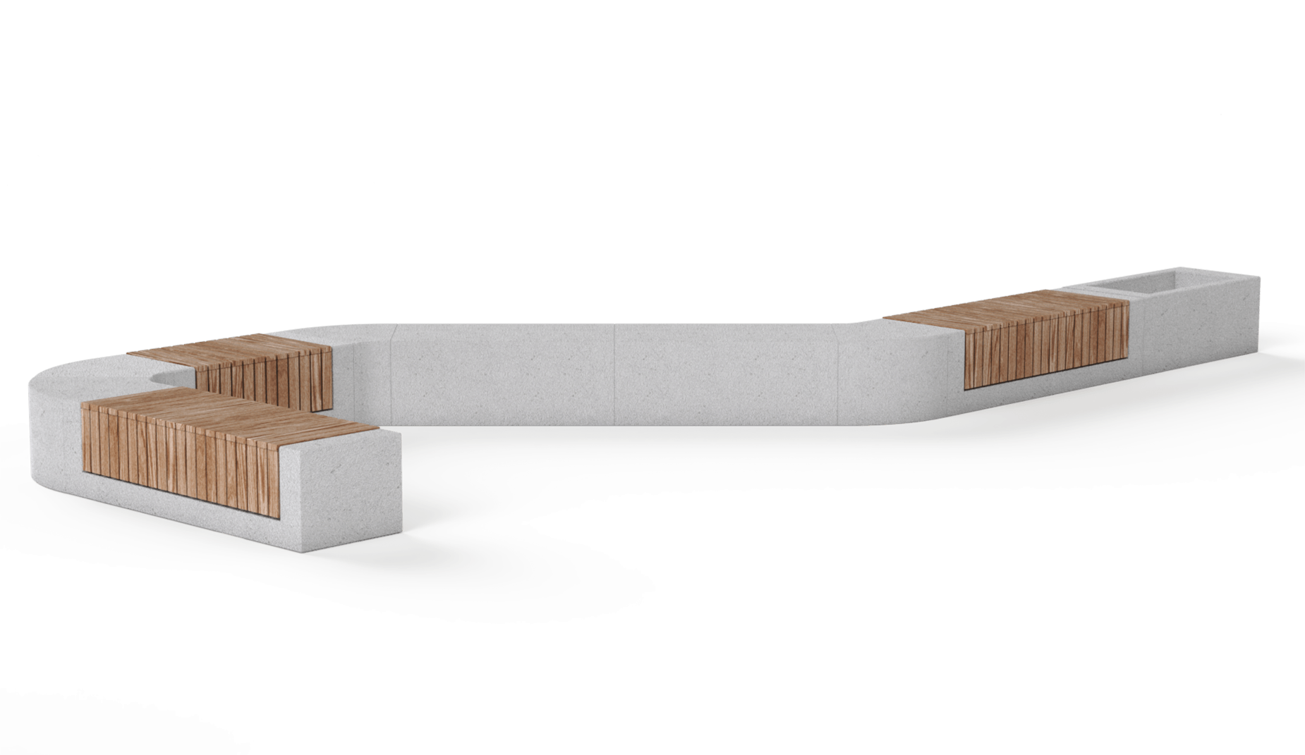 R-FF1046-C Rakt Bench (Concrete) Combo – View 3 – 1850×1071