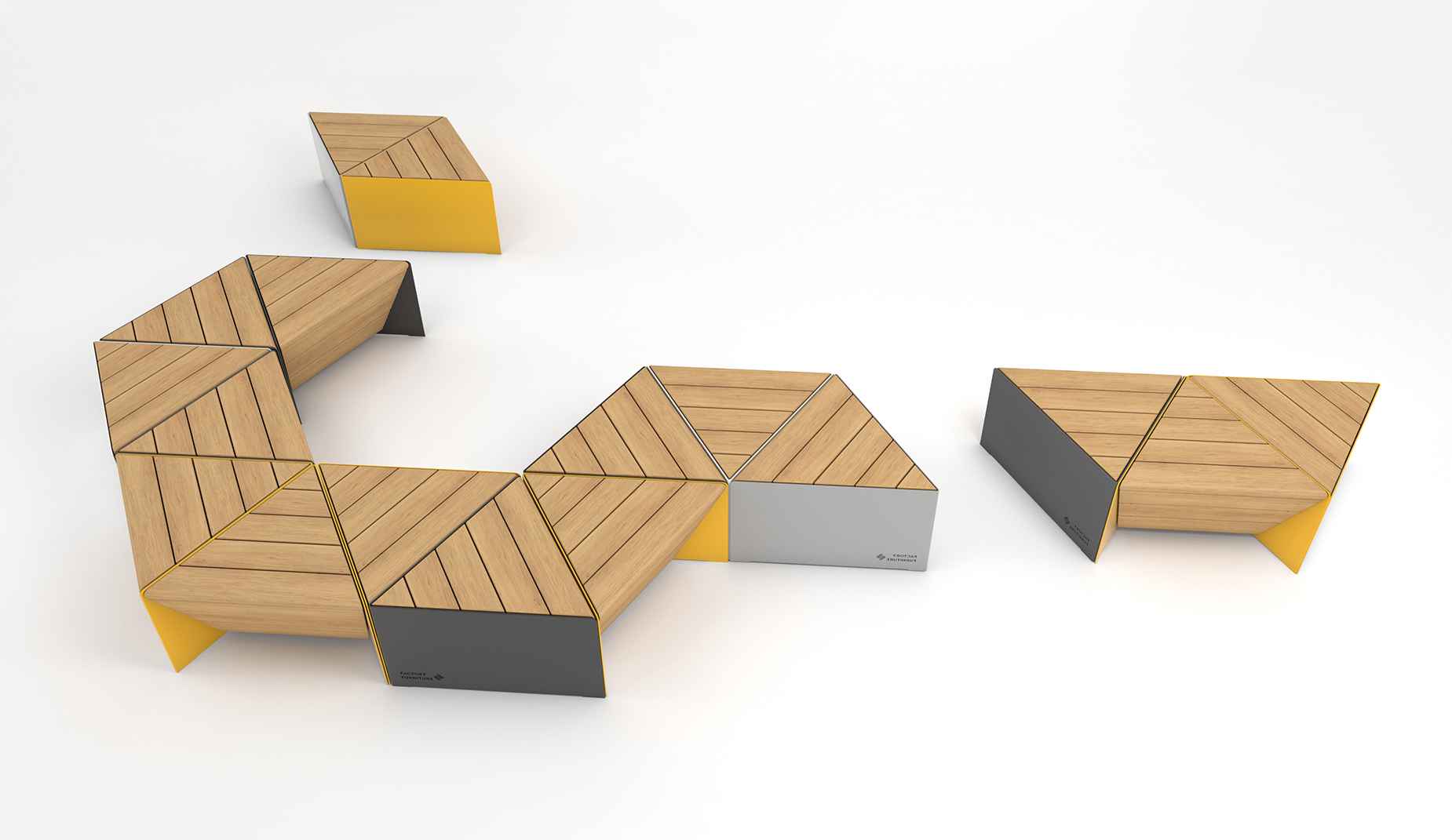 Sonobe bench in steel Factory Furniture
