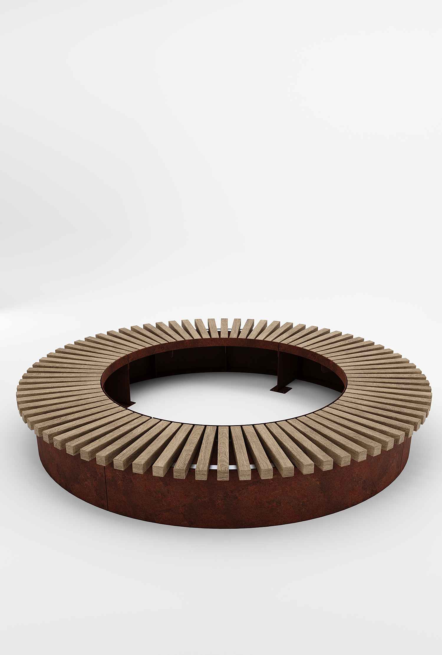 CUBIT Round Planter Bench in hardwood Factory Furniture