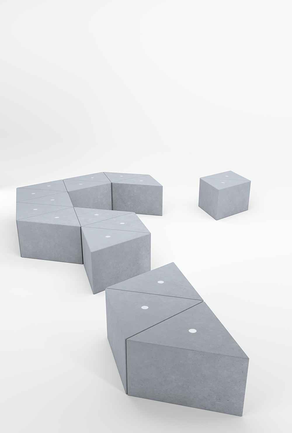 Sonobe bench in concrete Factory Furniture