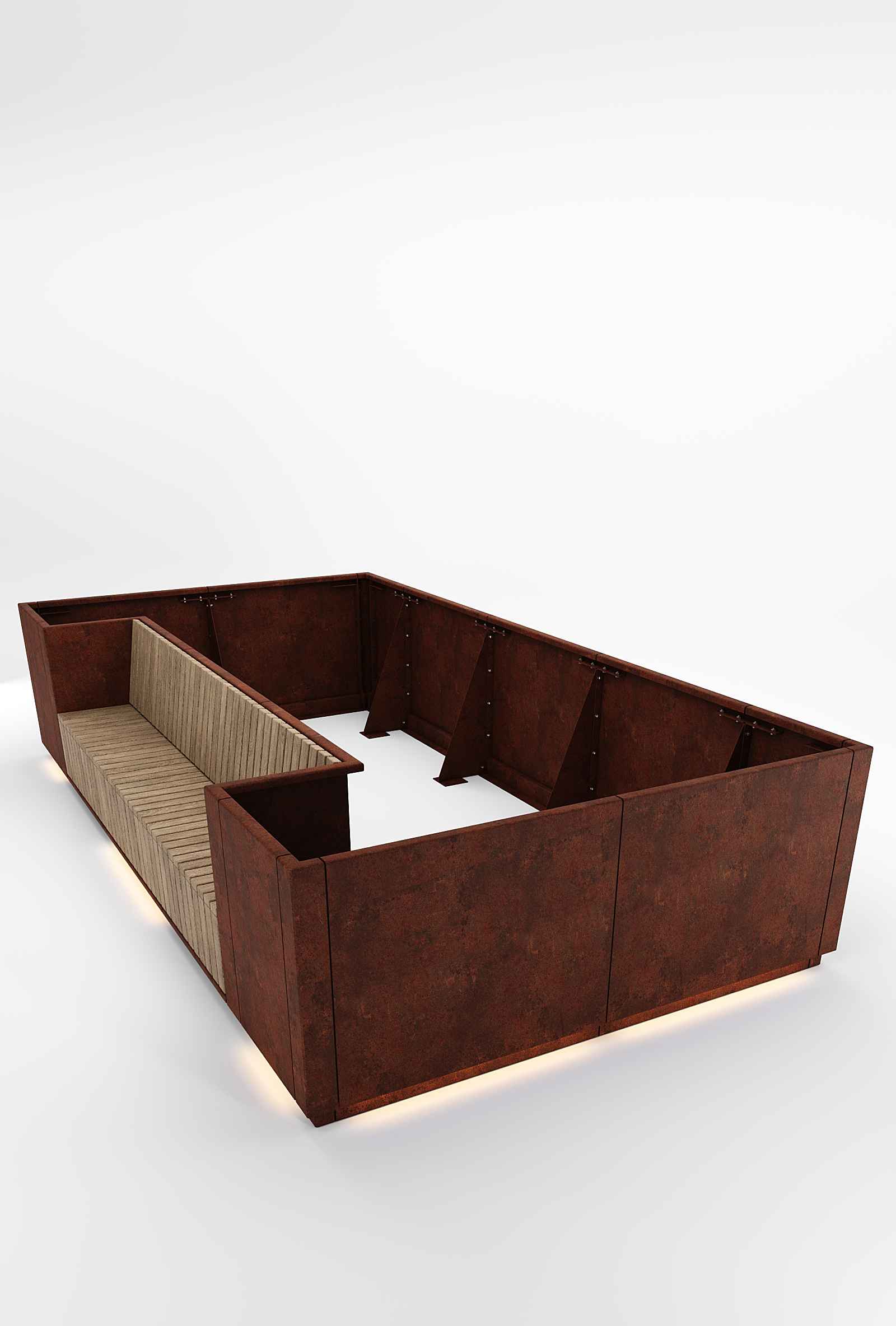 Cubit Fold Top Planter in hardwood Factory Furniture