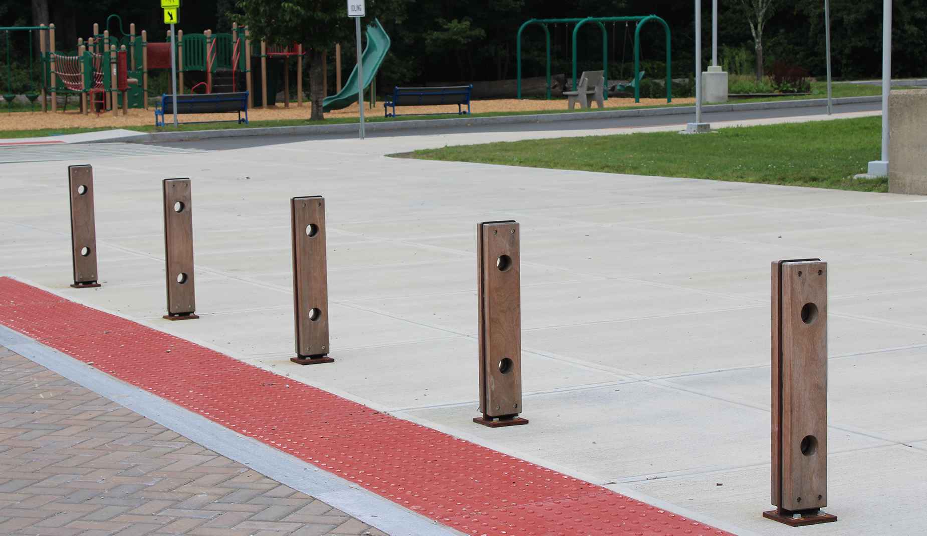 Quay Bollard Cycle Stand in hardwood Factory Furniture