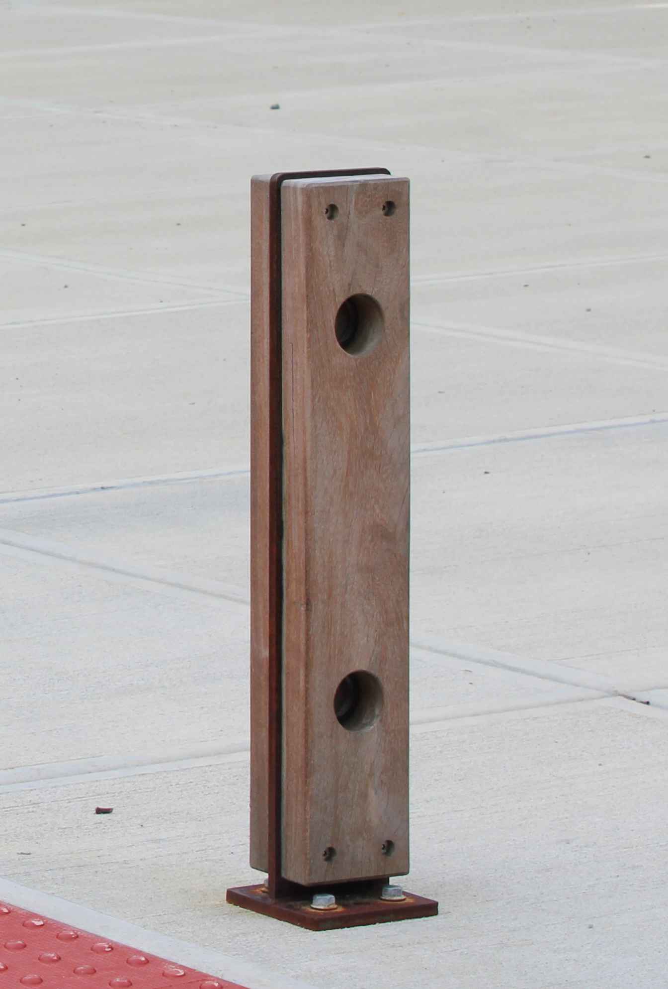 Quay Bollard Cycle Stand in hardwood Factory Furniture