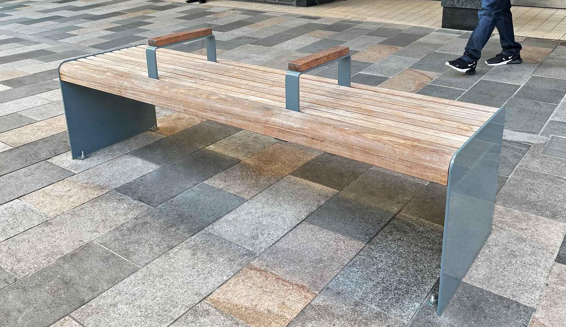 Ilford Straight bench in hardwood Factory Furniture