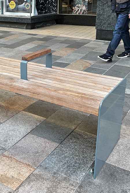 Ilford Straight bench in hardwood Factory Furniture