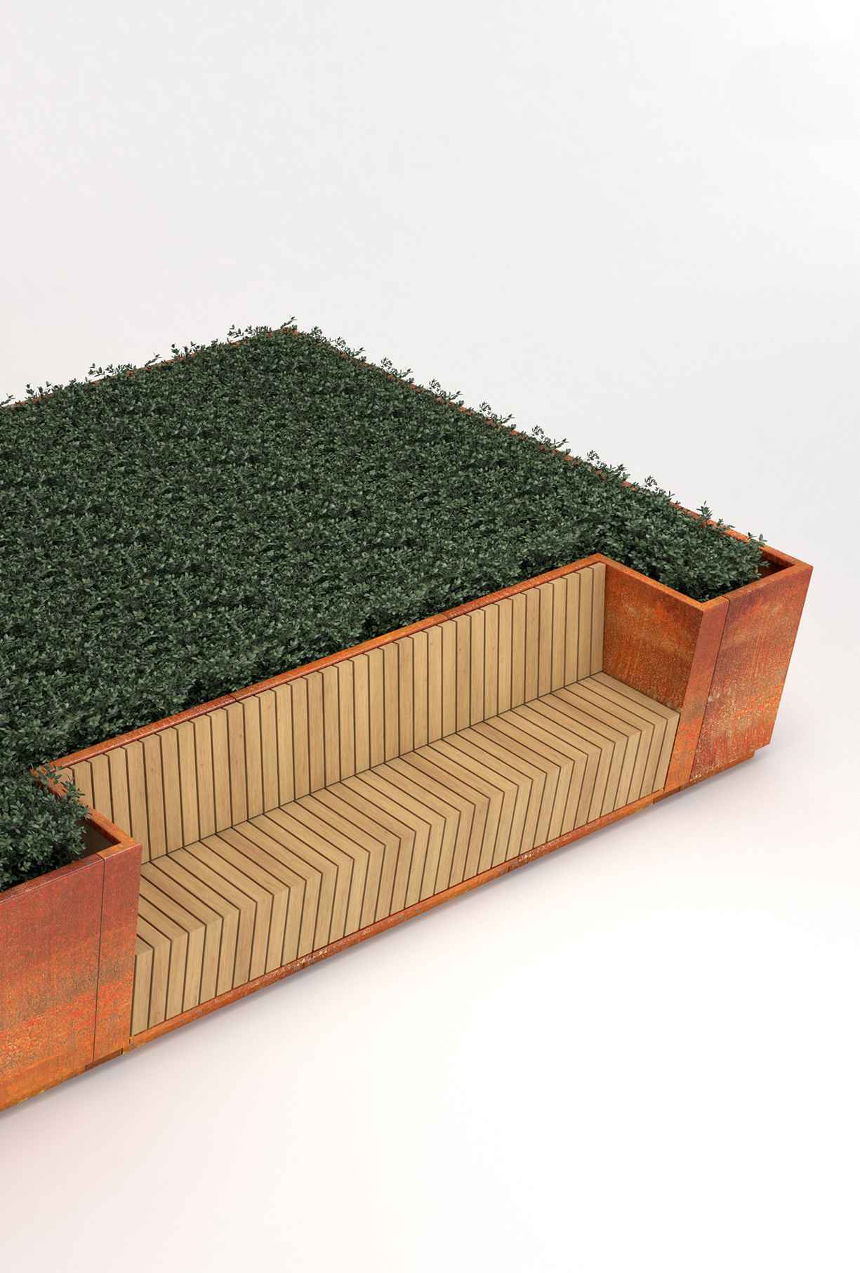 Cubit Fold Top Planter in hardwood Factory Furniture