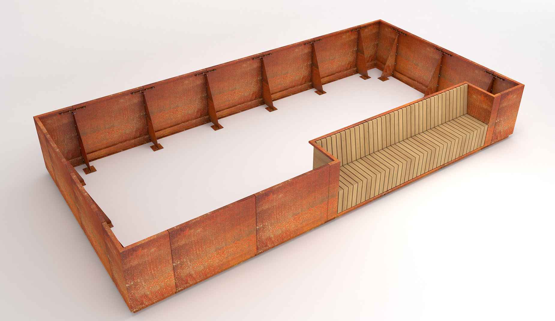 Cubit Fold Top Planter in hardwood Factory Furniture