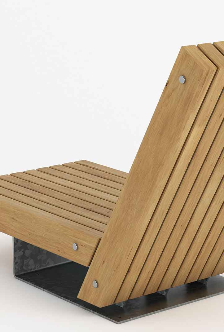 Quay Lounger in hardwood Factory Furniture