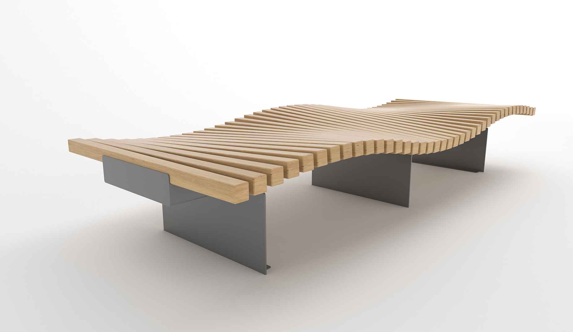 Ribbon Twist bench in hardwood Factory Furniture