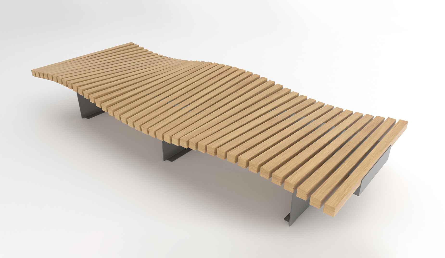 Ribbon Twist bench in hardwood Factory Furniture