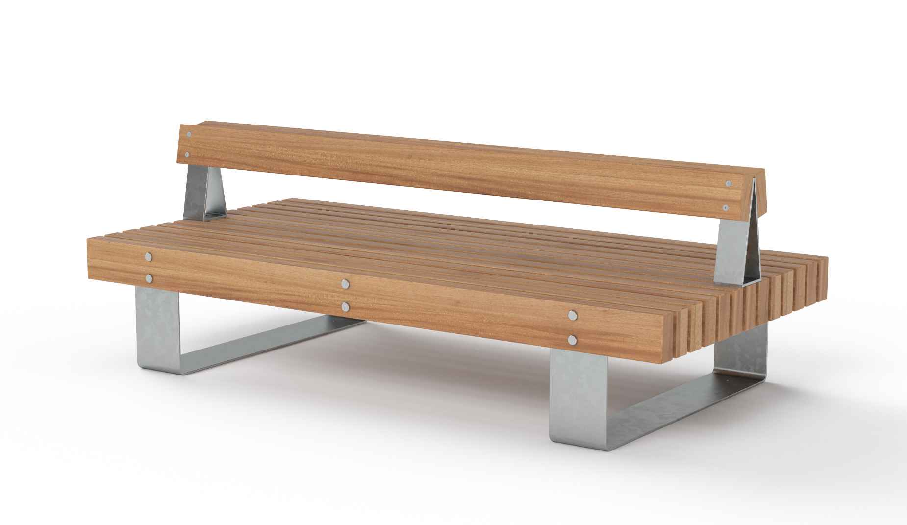 Quay Double seat in hardwood Factory Furniture