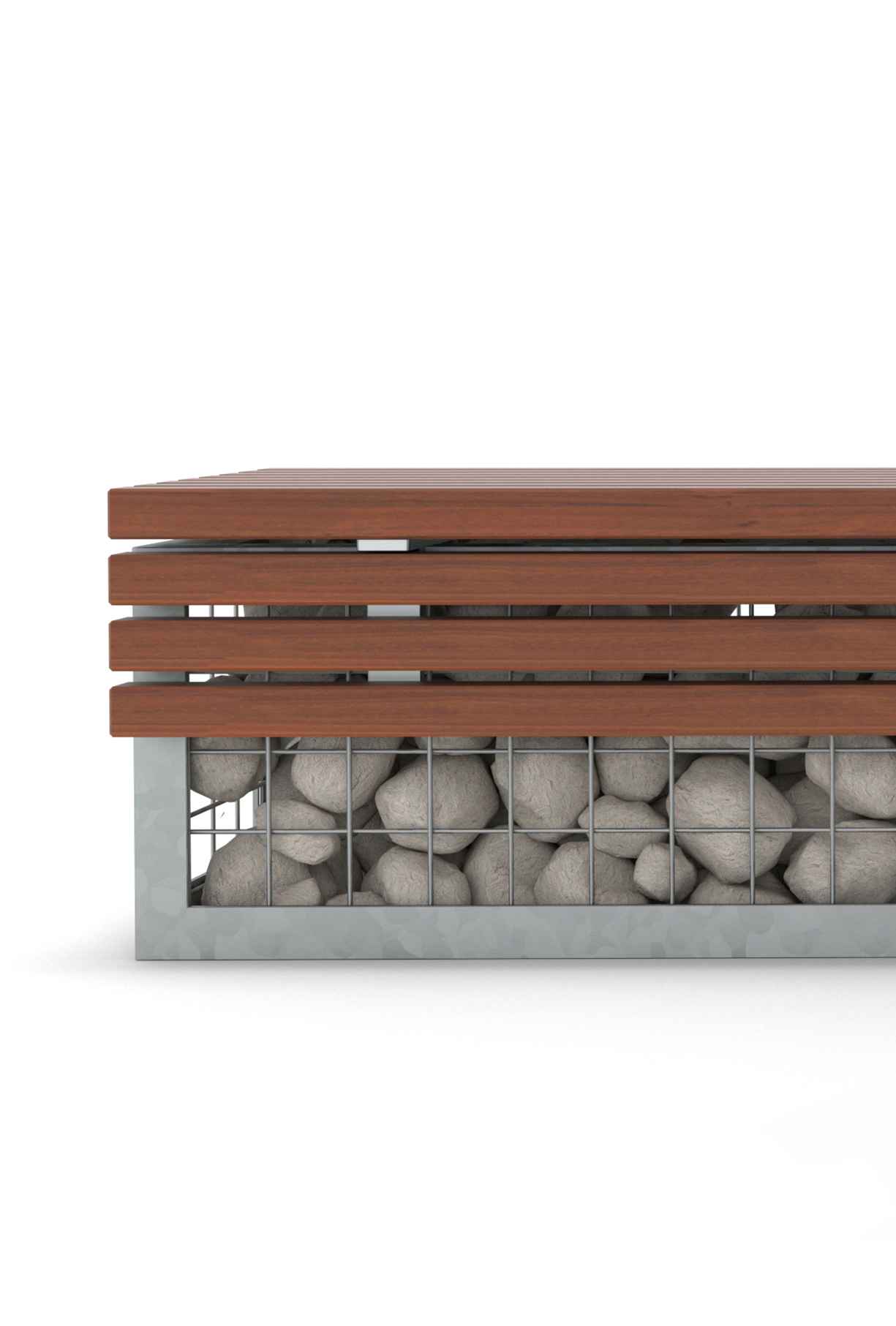 TORD Gabion Bench in hardwood Factory Furniture