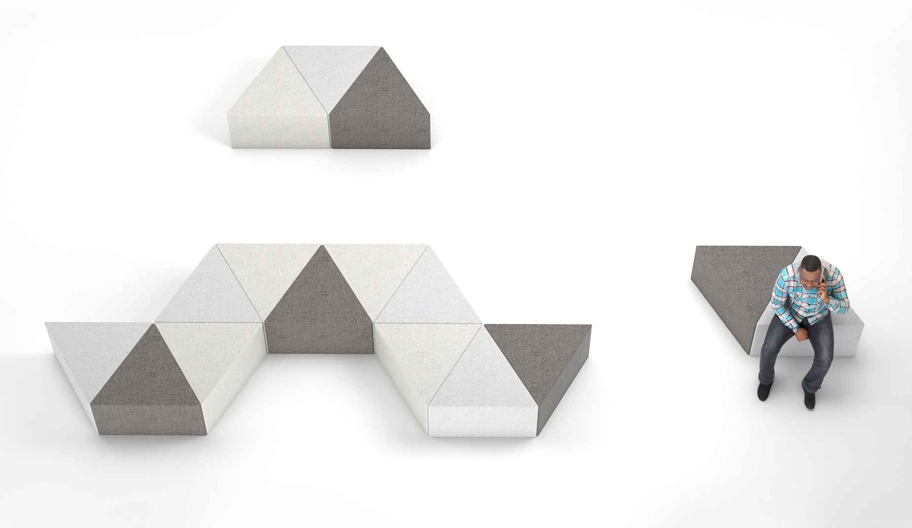 Sonobe bench in concrete Factory Furniture