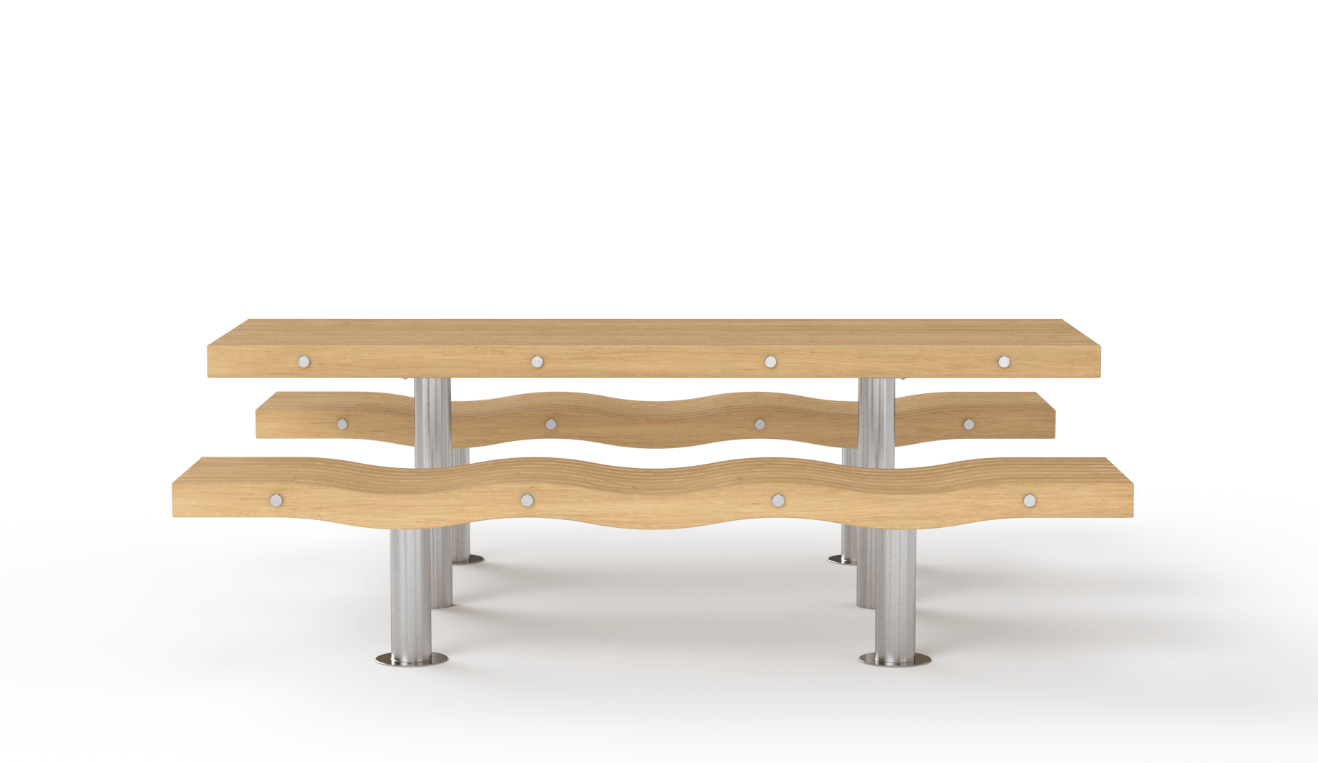 R-FF2002 SERPENTINE Picnic Table (Wood) – View 3 -1850×1071