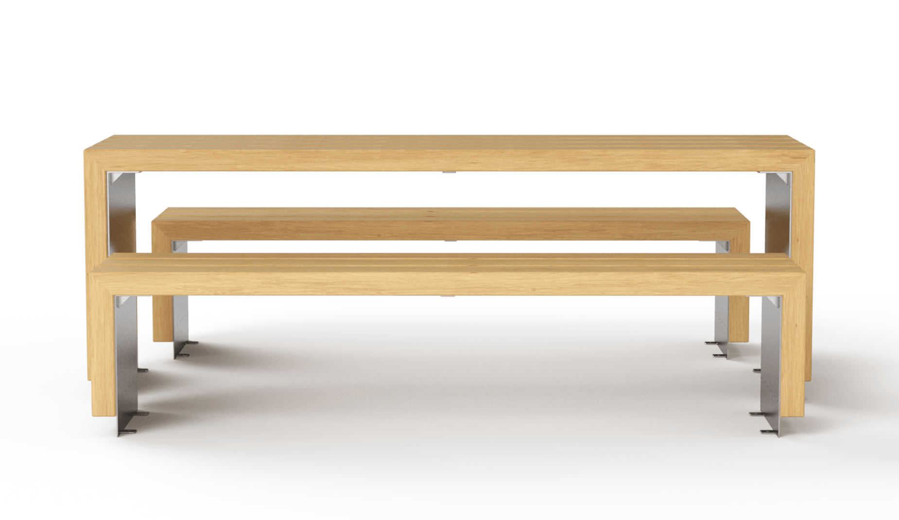 Bloc picnic table in hardwood Factory Furniture