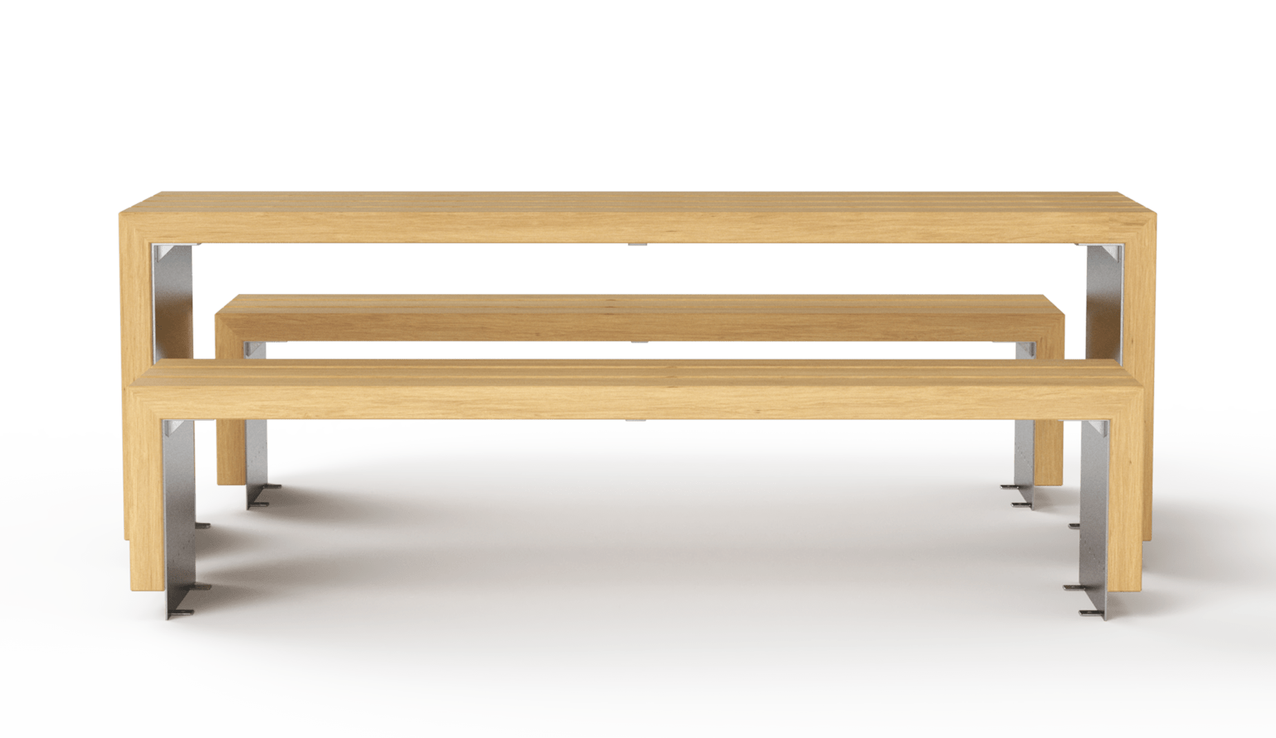 Bloc picnic table in hardwood Factory Furniture