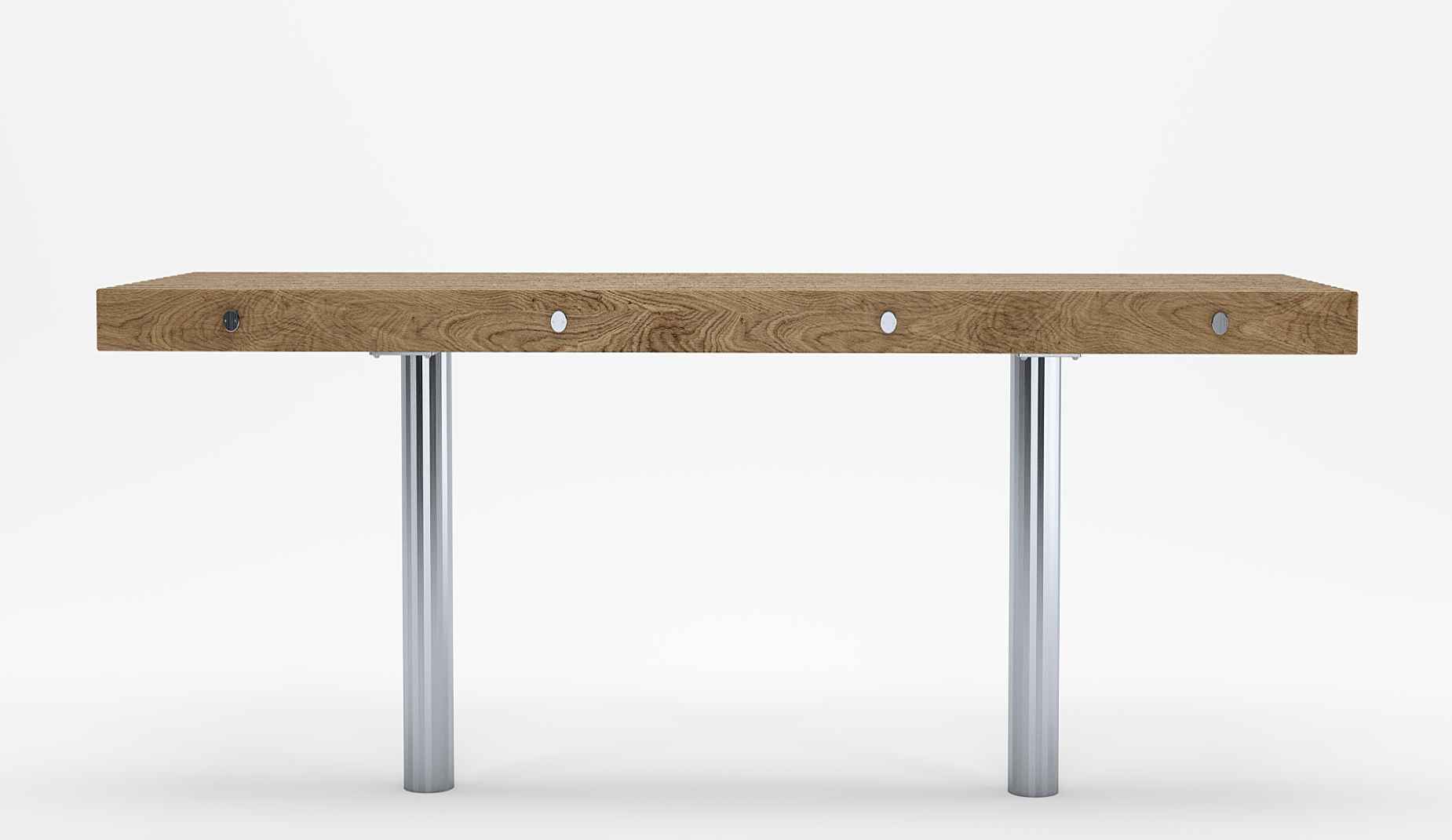 Serpentine table in hardwood Factory Furniture