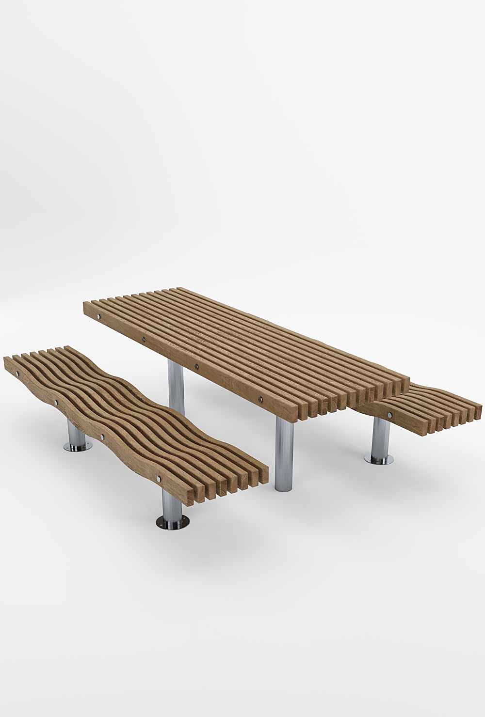 Serpentine table in hardwood Factory Furniture