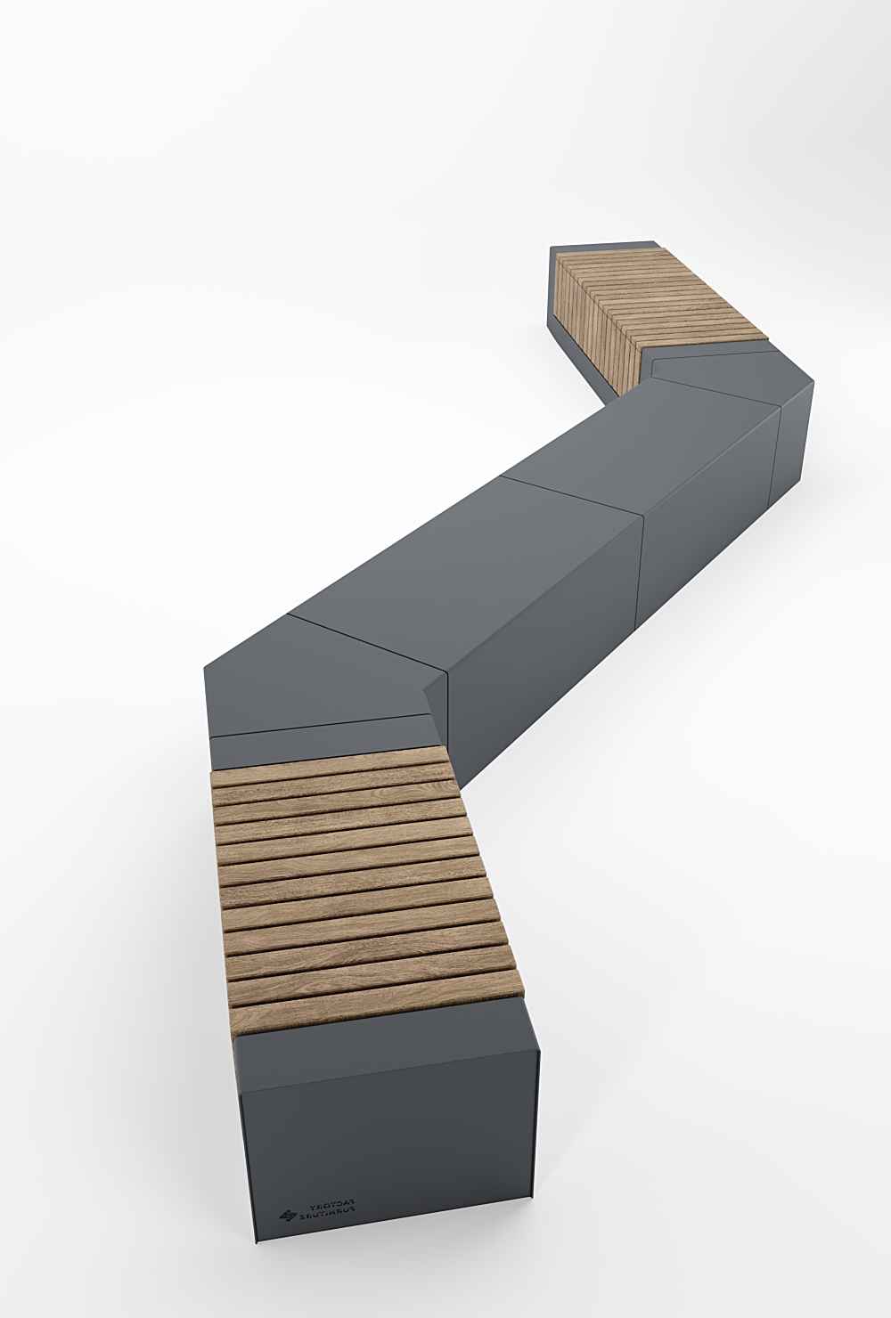Rakt bench in steel Factory Furniture