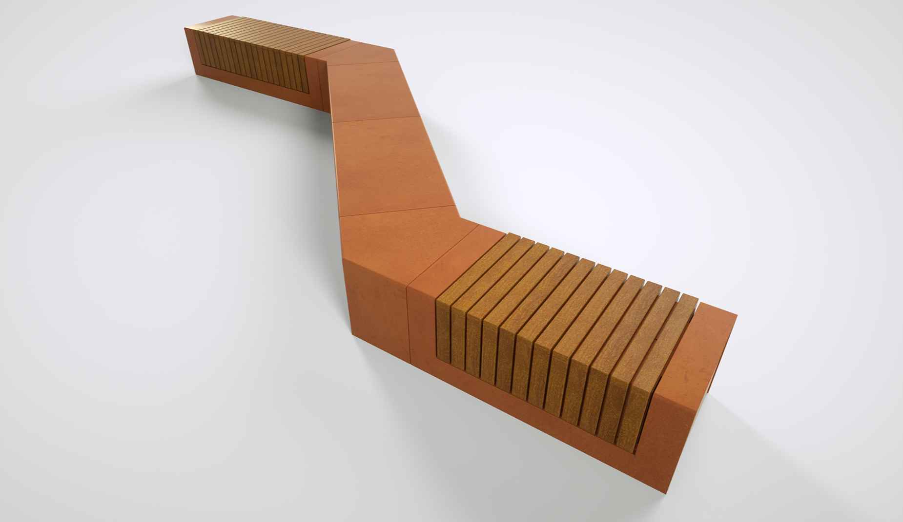 Rakt bench in steel Factory Furniture