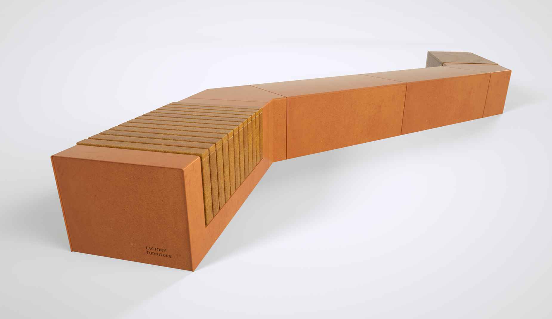 Rakt bench in steel Factory Furniture