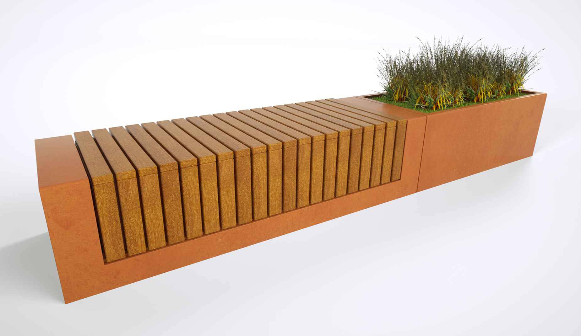 Rakt bench in steel Factory Furniture