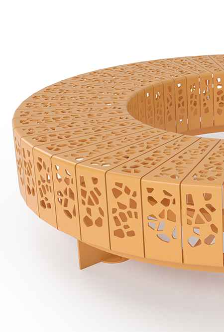 OSSO Radial bench in metal Factory Furniture