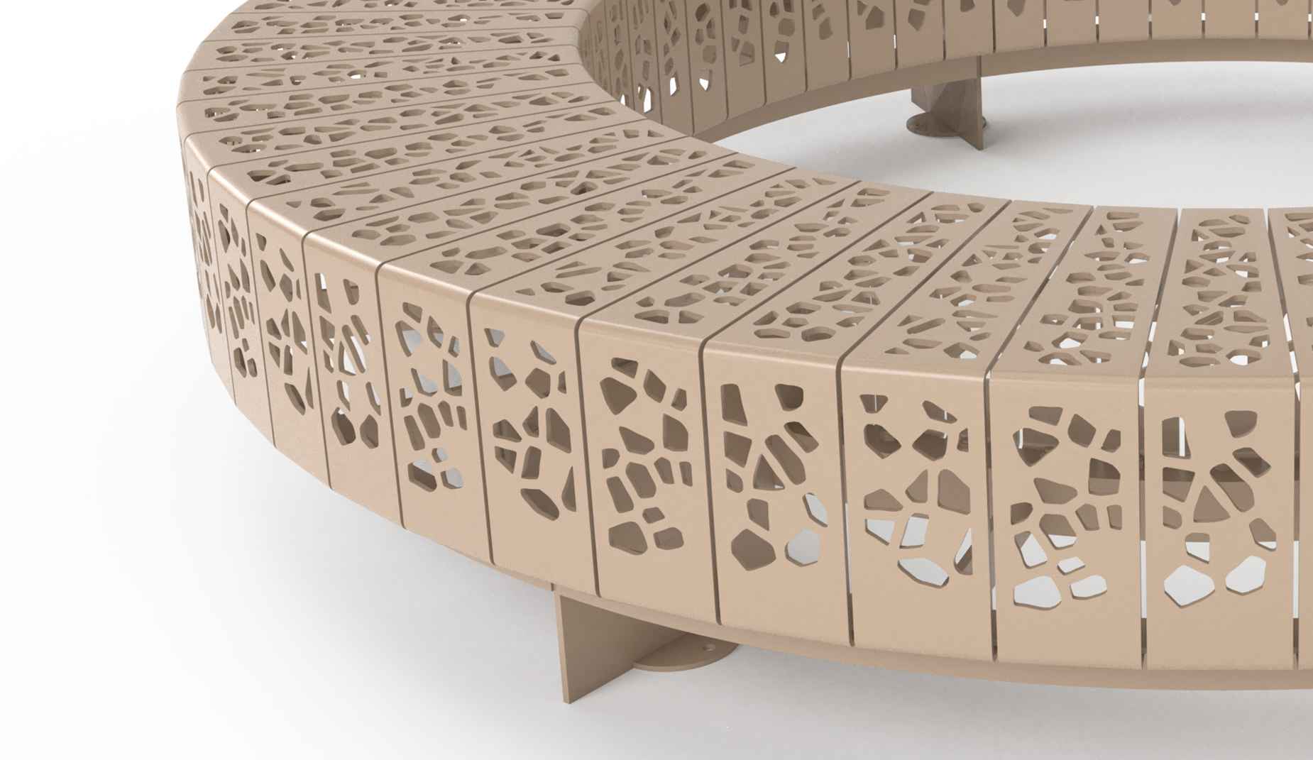 OSSO Radial bench in metal Factory Furniture