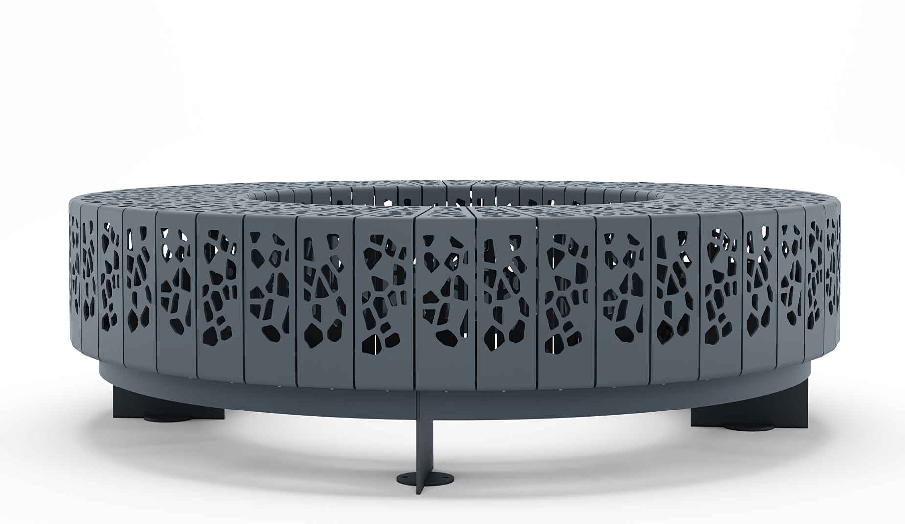 OSSO Radial bench in metal Factory Furniture