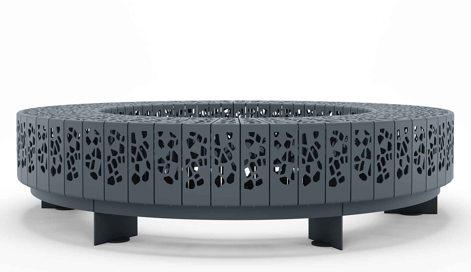 OSSO Radial bench in metal Factory Furniture