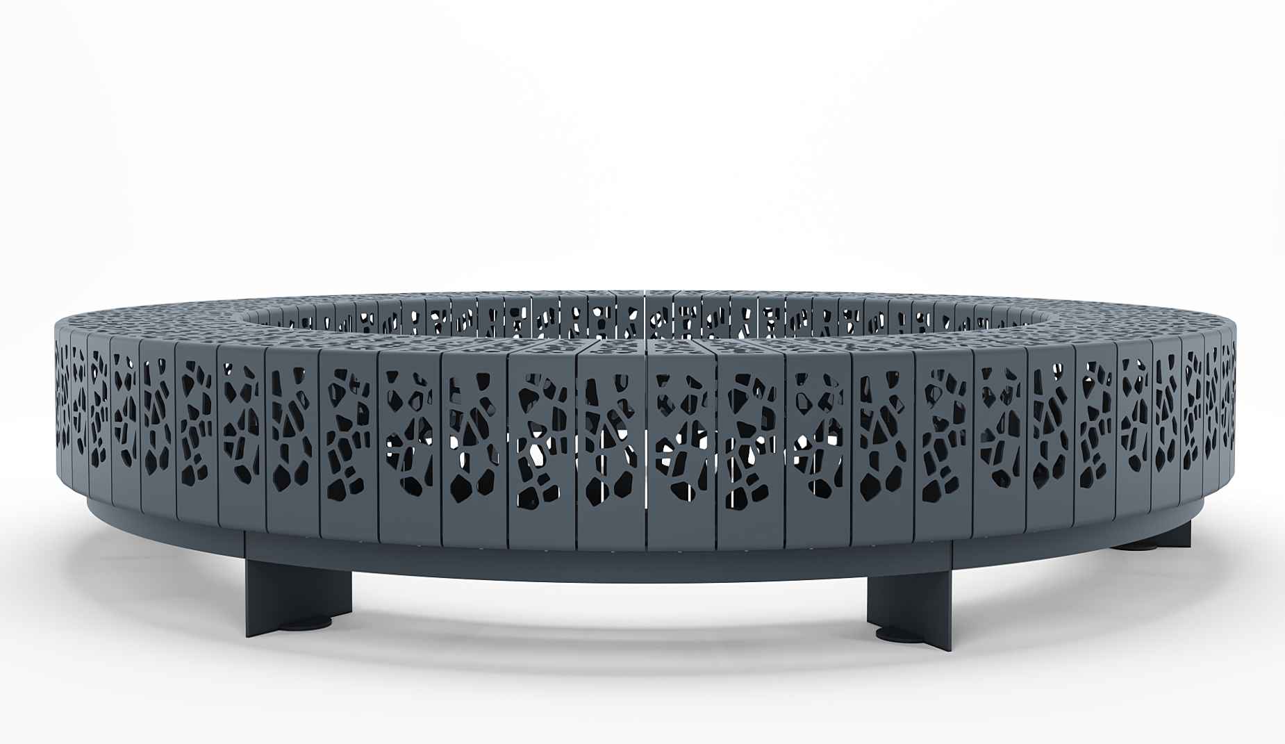OSSO Radial bench in metal Factory Furniture