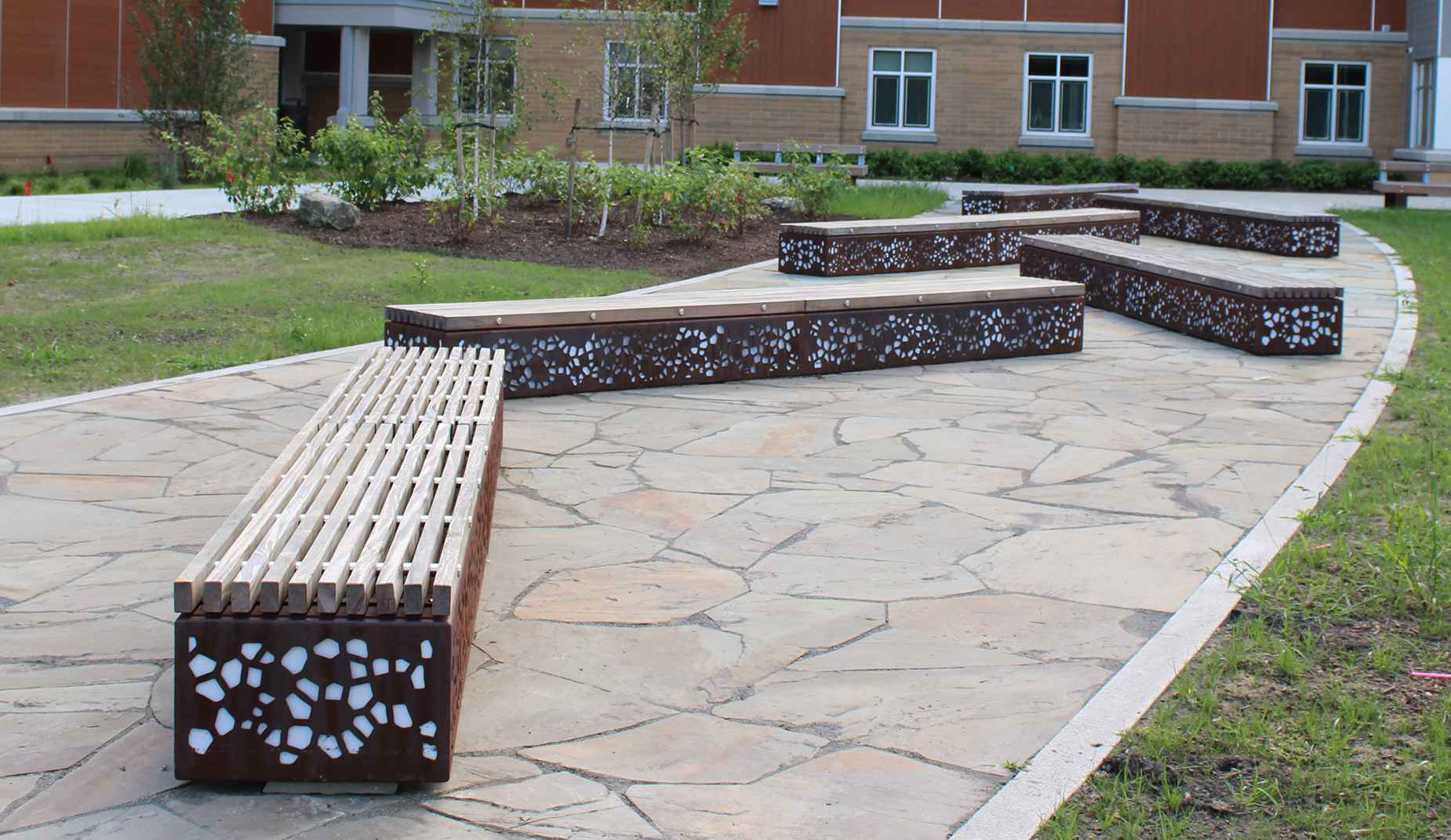 Soca Illuminated bench in hardwood Factory Furniture