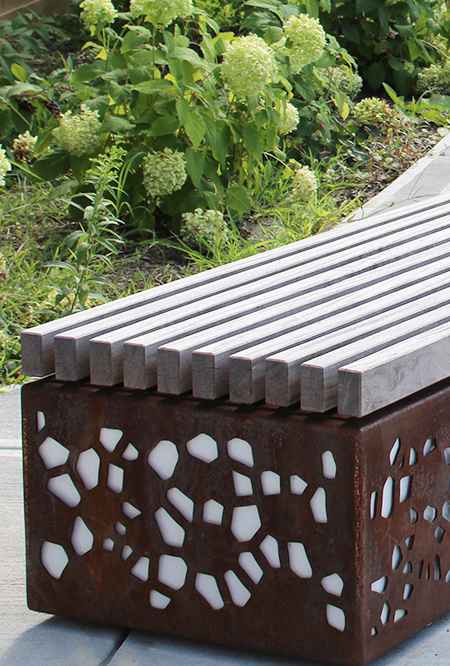 Soca Illuminated bench in hardwood Factory Furniture