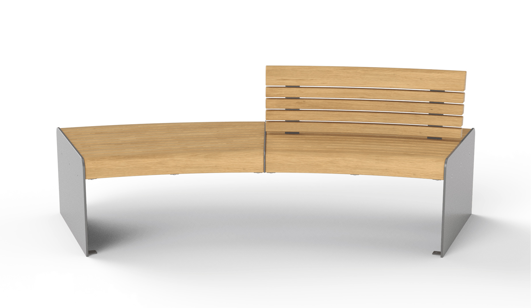 Ilford Curved seat in hardwood Factory Furniture