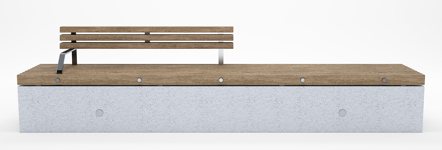SOCA Concrete Seat in hardwood Factory Furniture