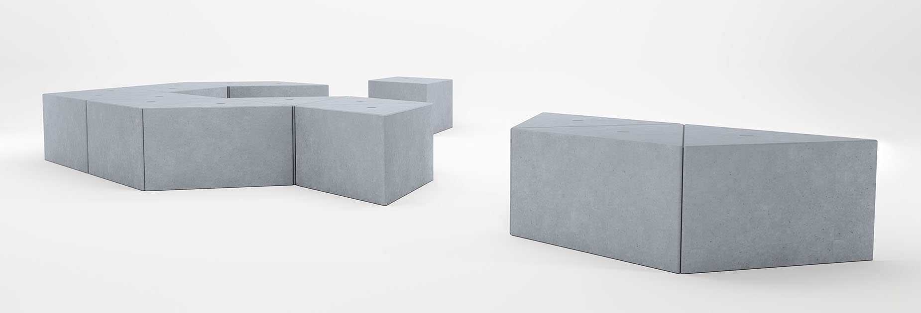 SONOBE Concrete Bench in hardwood Factory Furniture