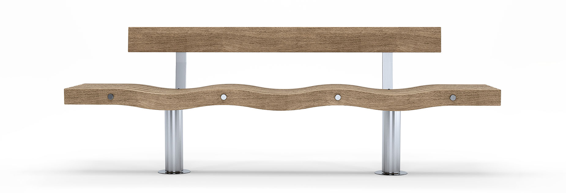 SERPENTINE Five Slat seat in hardwood Factory Furniture