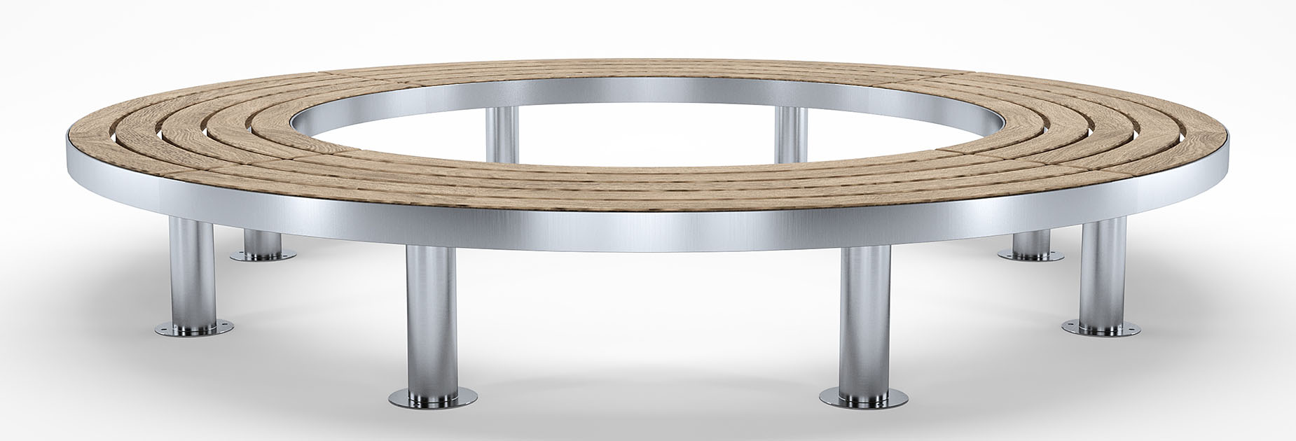 TREE Radial bench in hardwood Factory Furniture