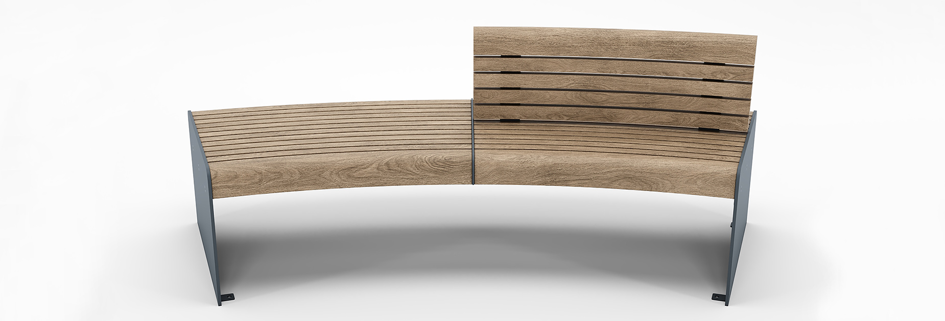 Ilford curved seat in hardwood Factory Furniture