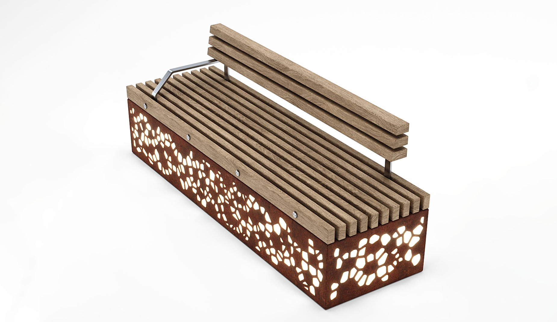 SOCA Illuminated seat in hardwood Factory Furniture
