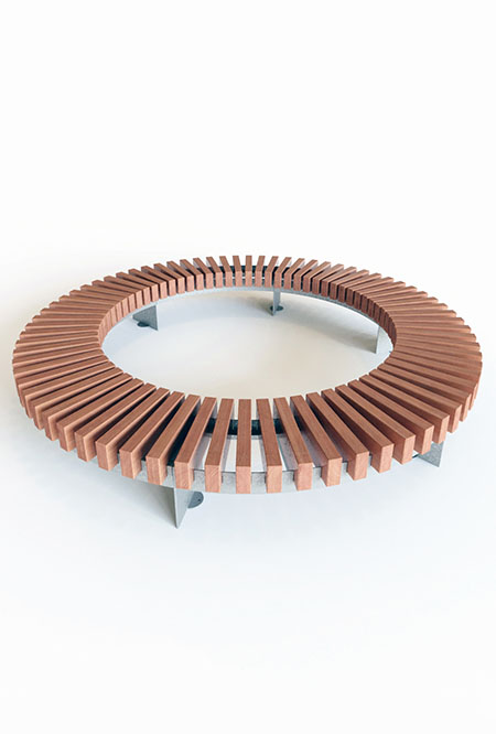 Quay Radial bench in hardwood Factory Furniture