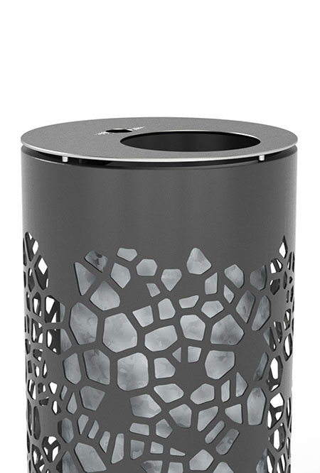 OSSO litter bin in steel Factory Furniture