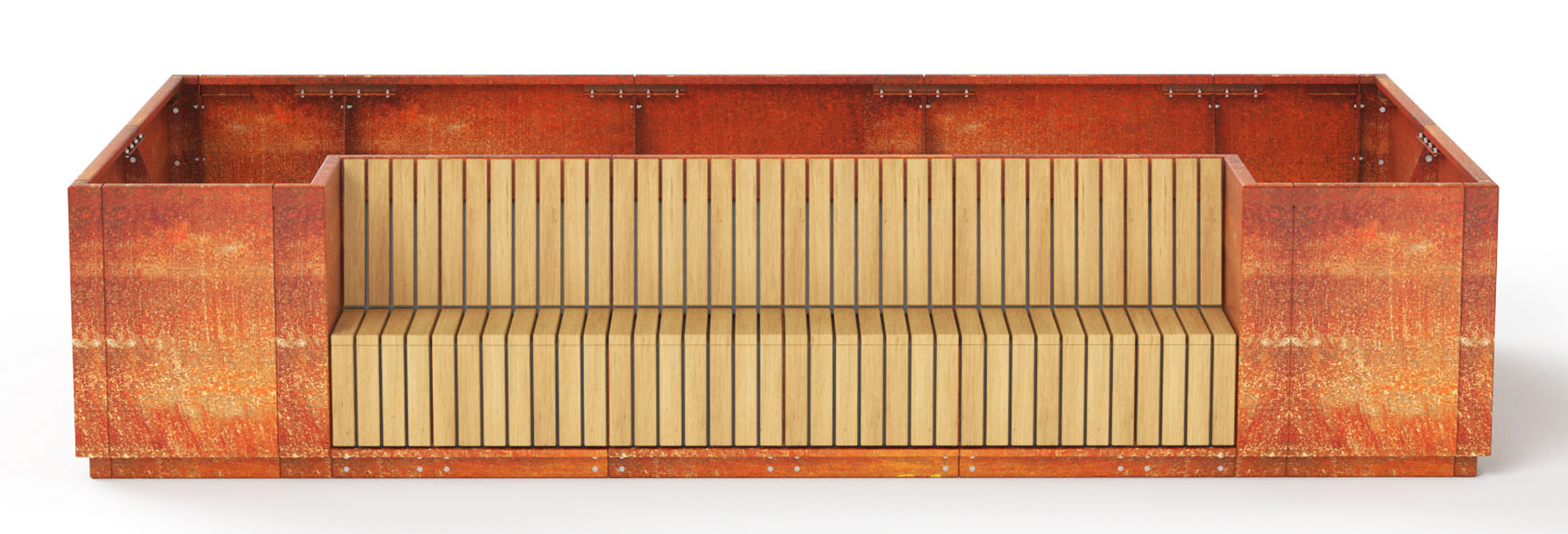 CUBIT Fold Planter & Seating in steel Factory Furniture